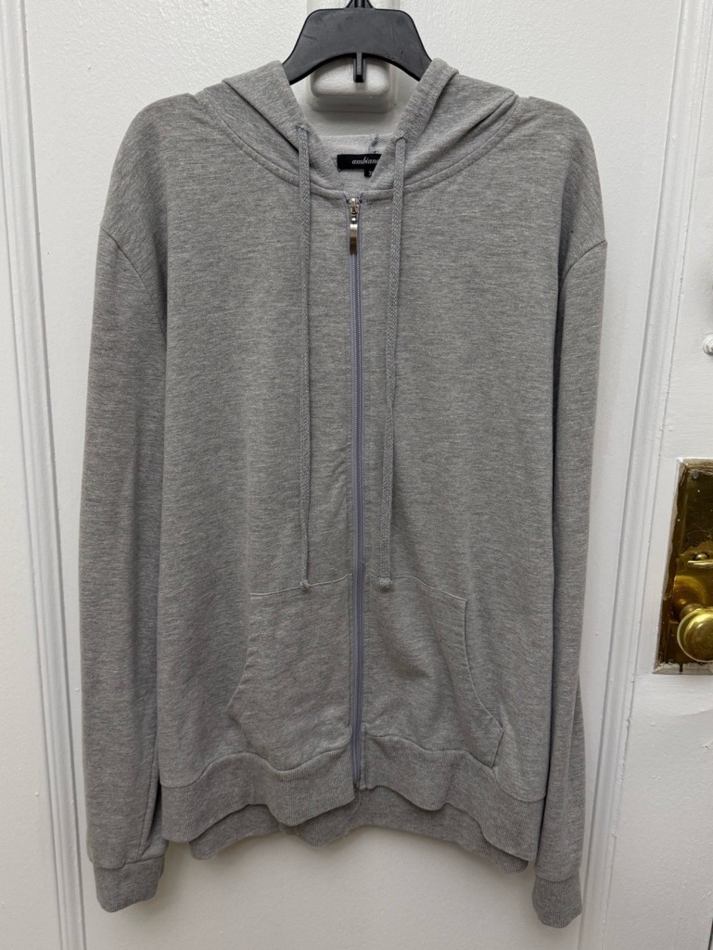 Ambiance Gray Women’s Full Zip Hoodie Sweatshirt 2 Pockets Size 3X